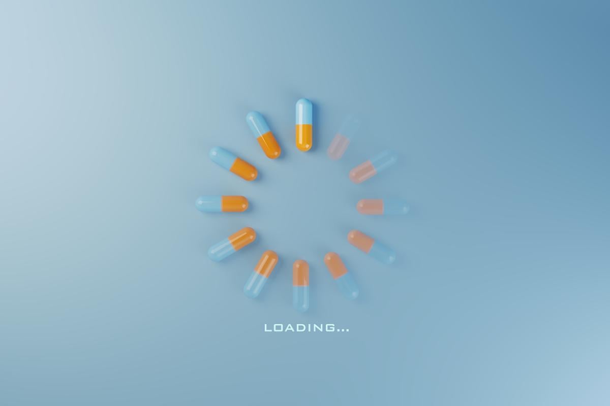 Digital loading symbol with medication