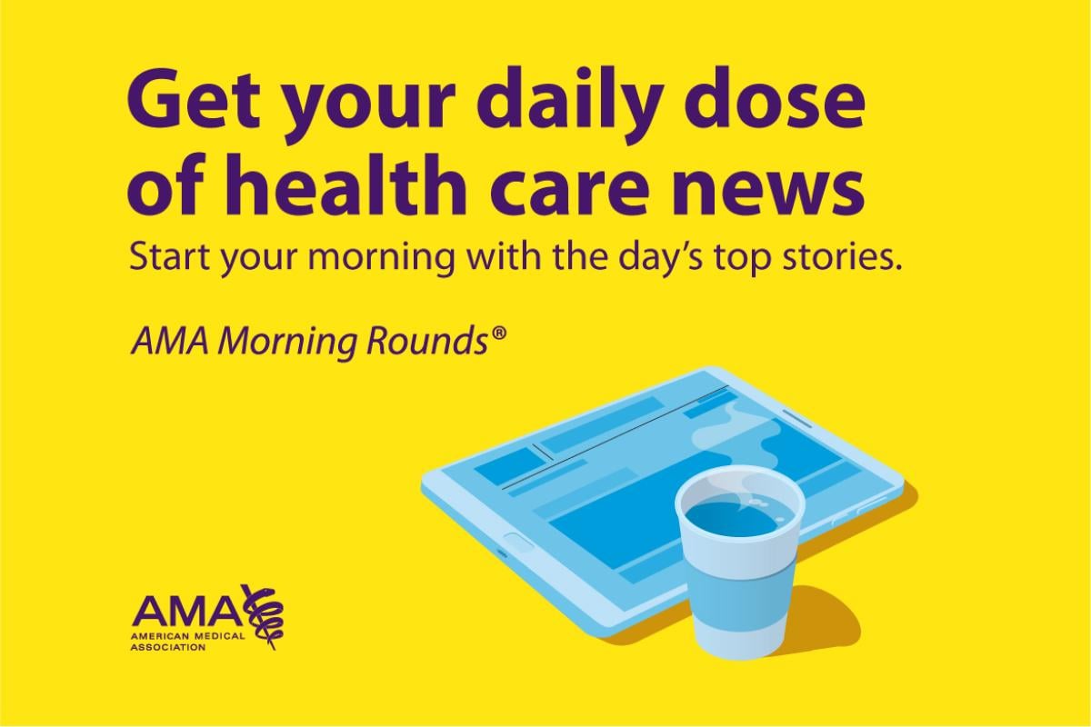 Morning Rounds website image with AMA logo
