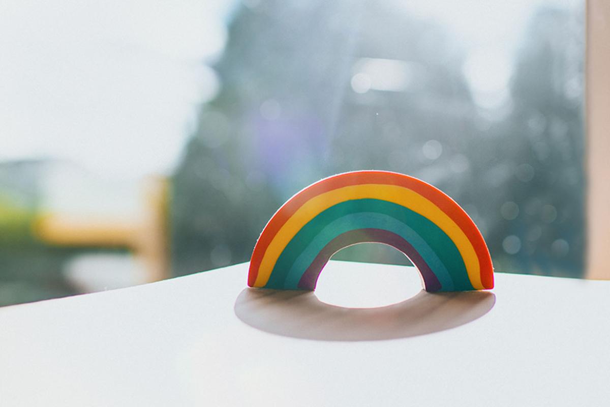 Ceramic multi-colored rainbow
