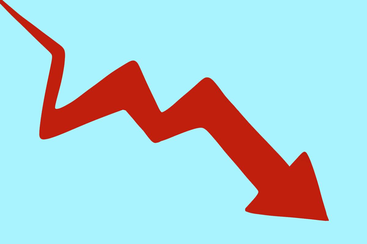 Red arrow going down