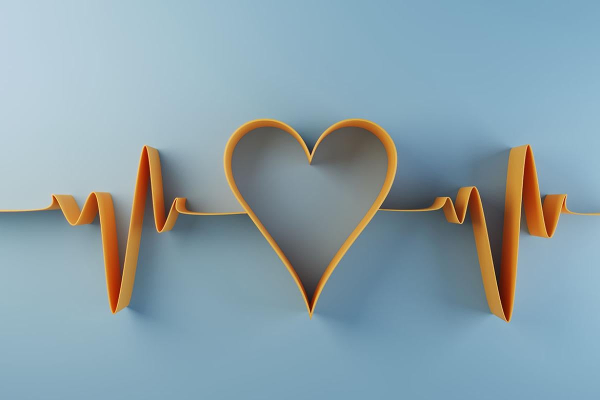 Concept of a vital sign with heart symbol in the middle