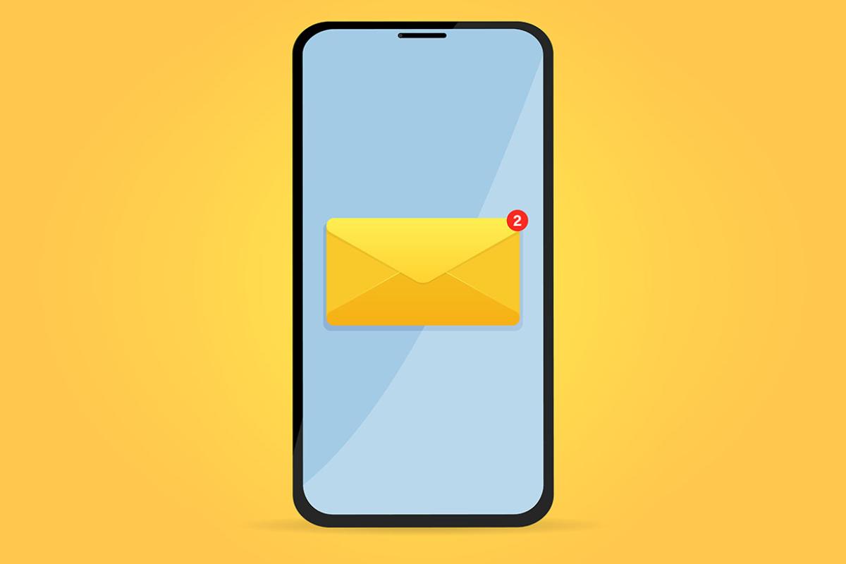 Smartphone with an unread mail icon