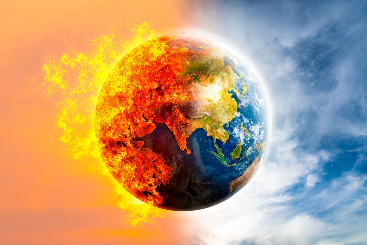 Half of planet earth on fire