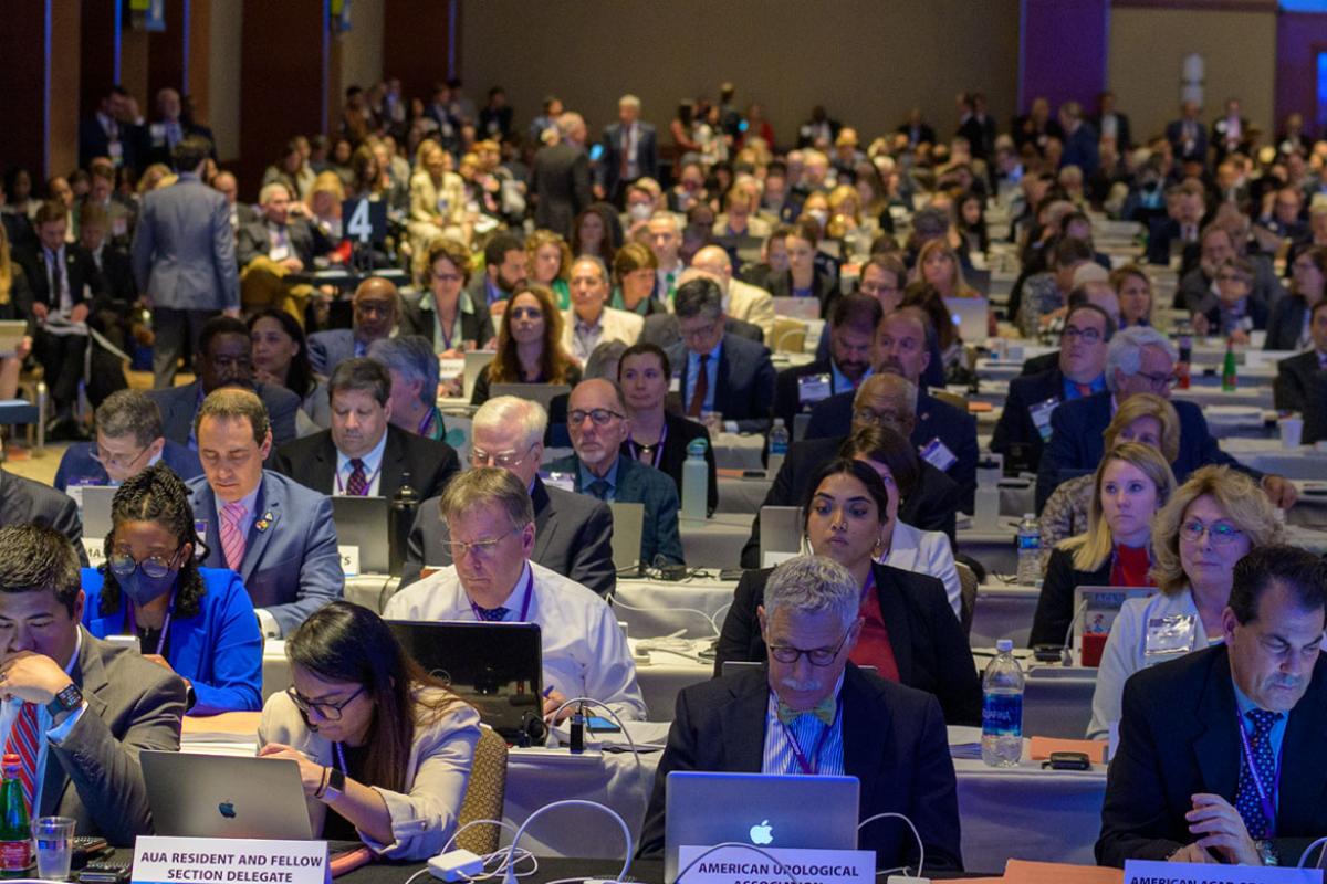 Delegates working at the 2023 Annual Meeting