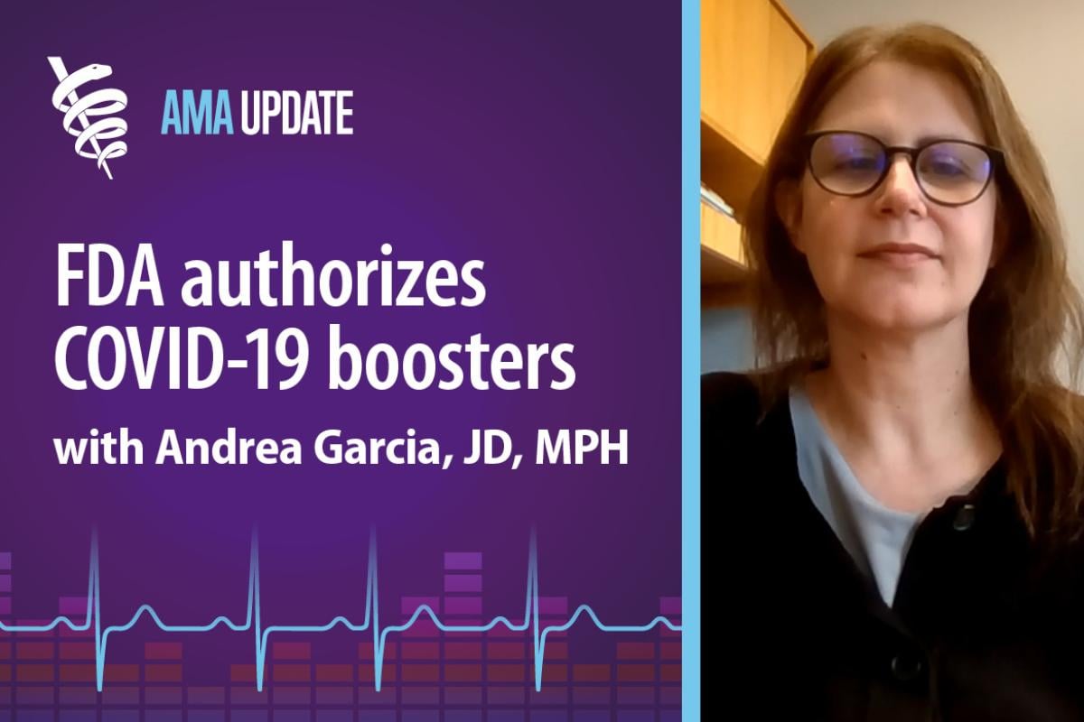 AMA Update for Sept. 13, 2023: FDA-authorized COVID boosters, plus Pirola variant & reinfection studies with Andrea Garcia, JD, MPH (index image only)