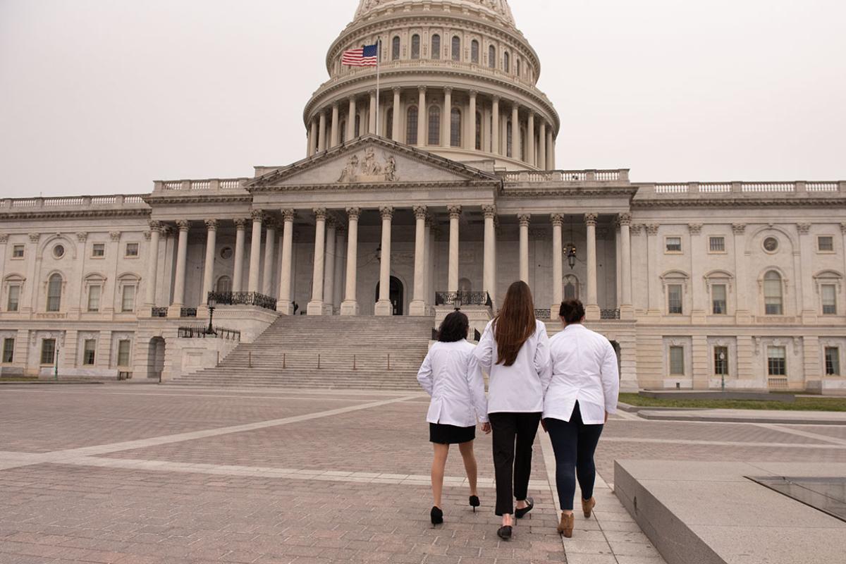 Medical students walking to the U.S. Capitol