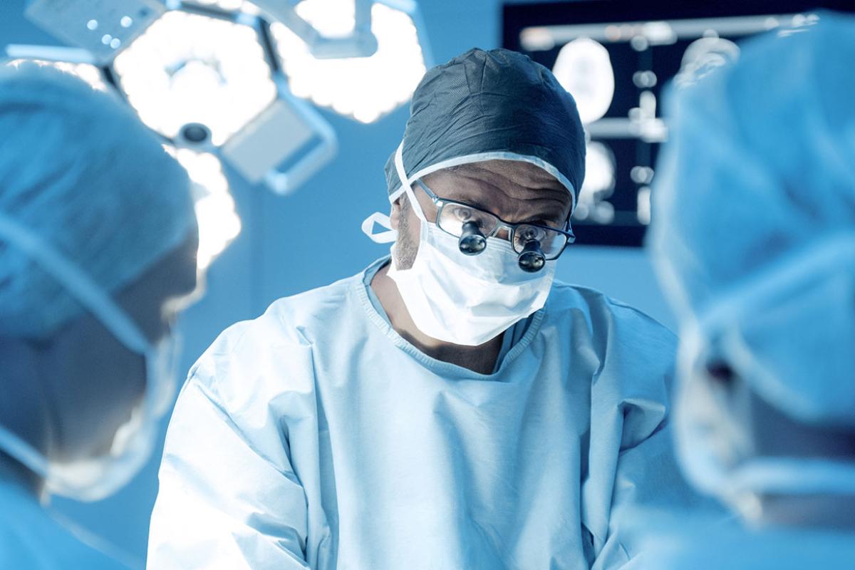 Surgical team in an operating room