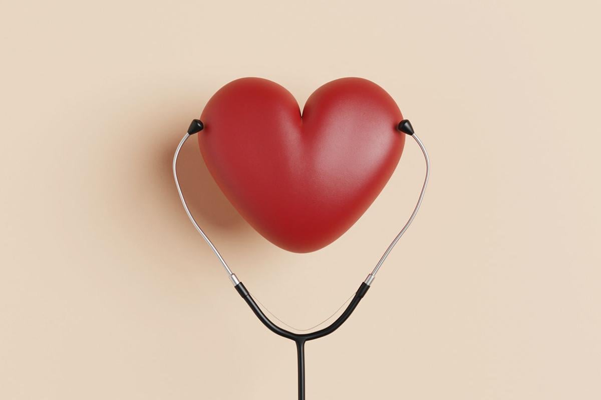 Heart with a stethoscope