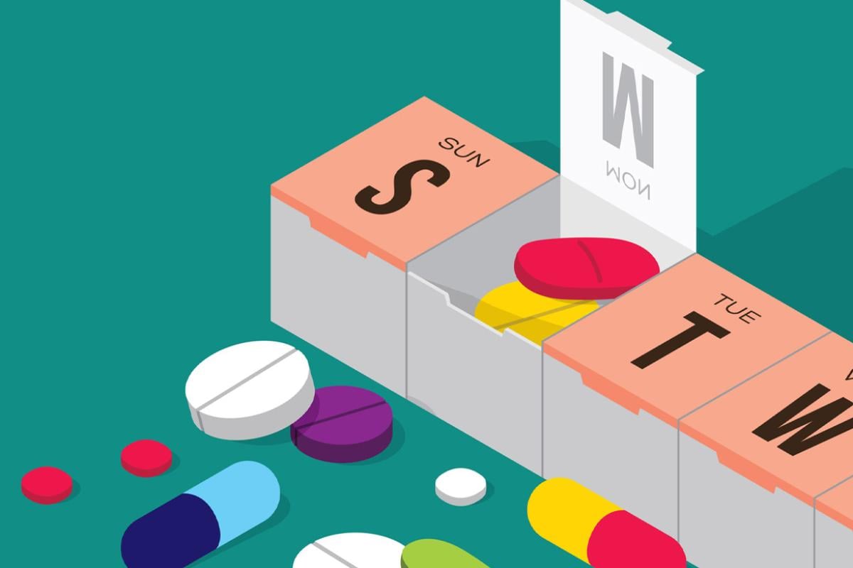 Medication organizer box 