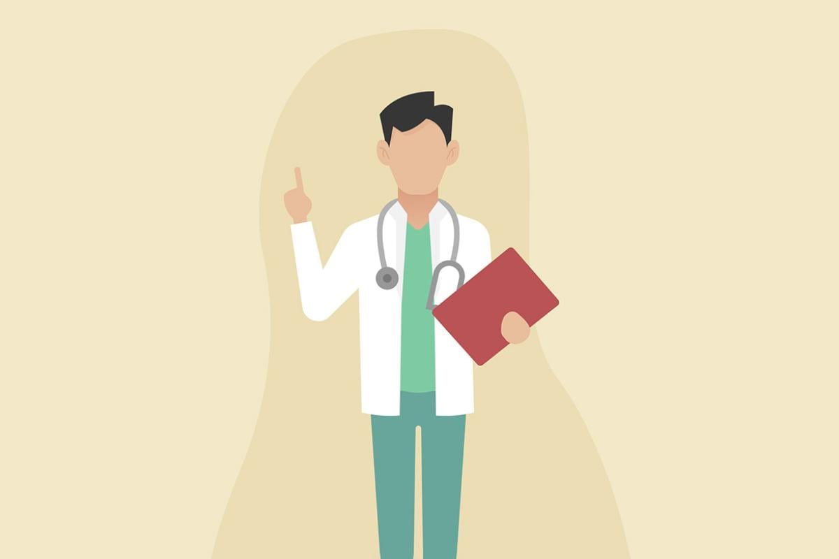 Figure of a doctor with a clipboard