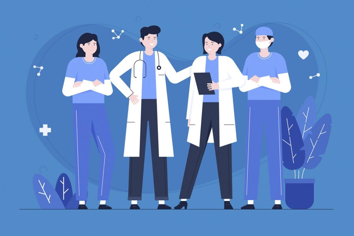 Four healthcare workers