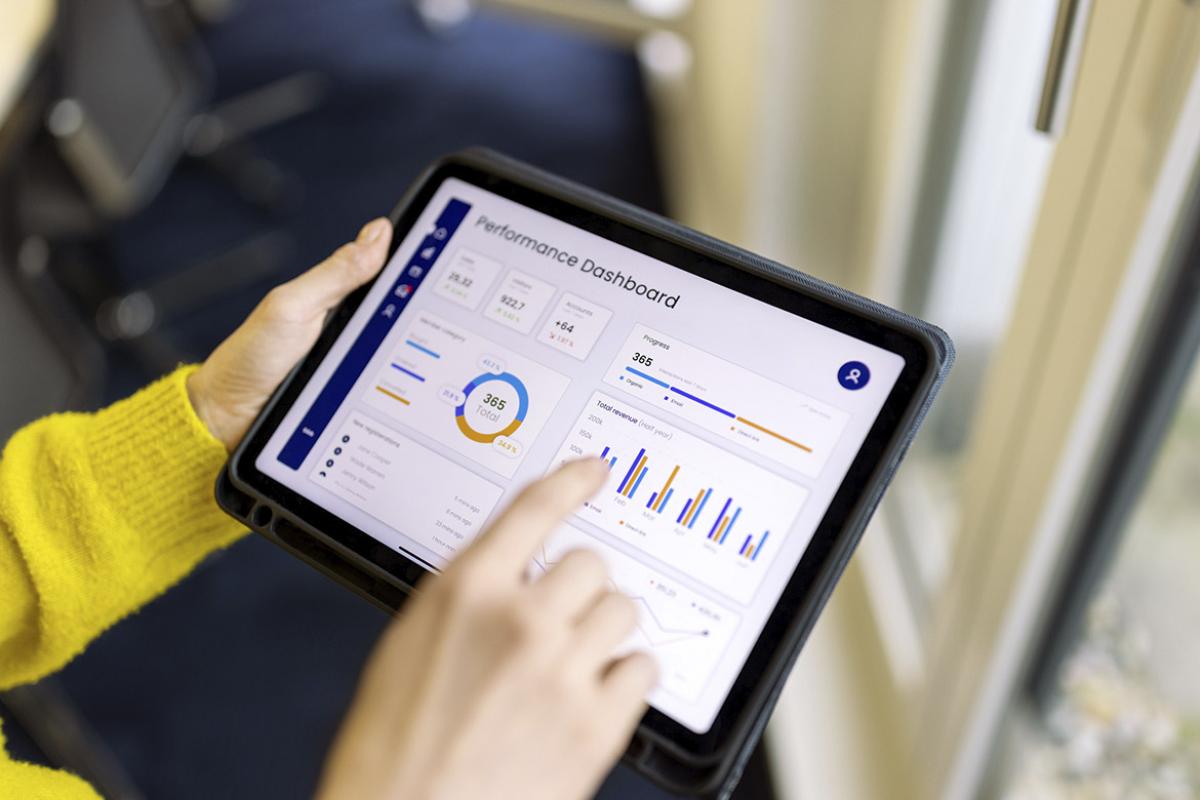 Graphs and charts on a tablet