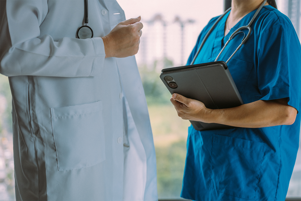 Two healthcare workers
