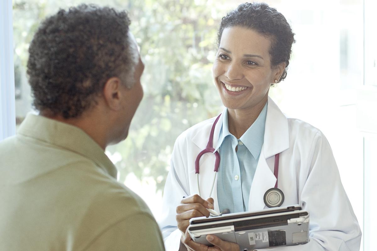 Doctor with patient