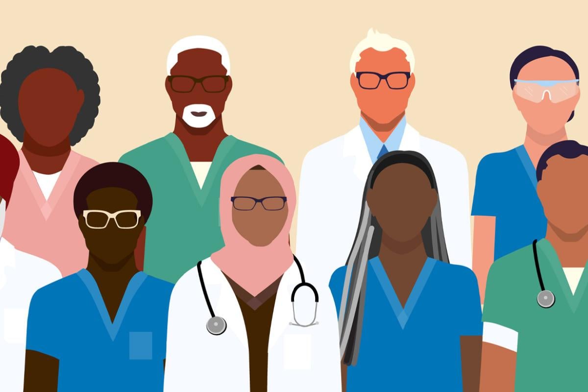Diverse group of physicians