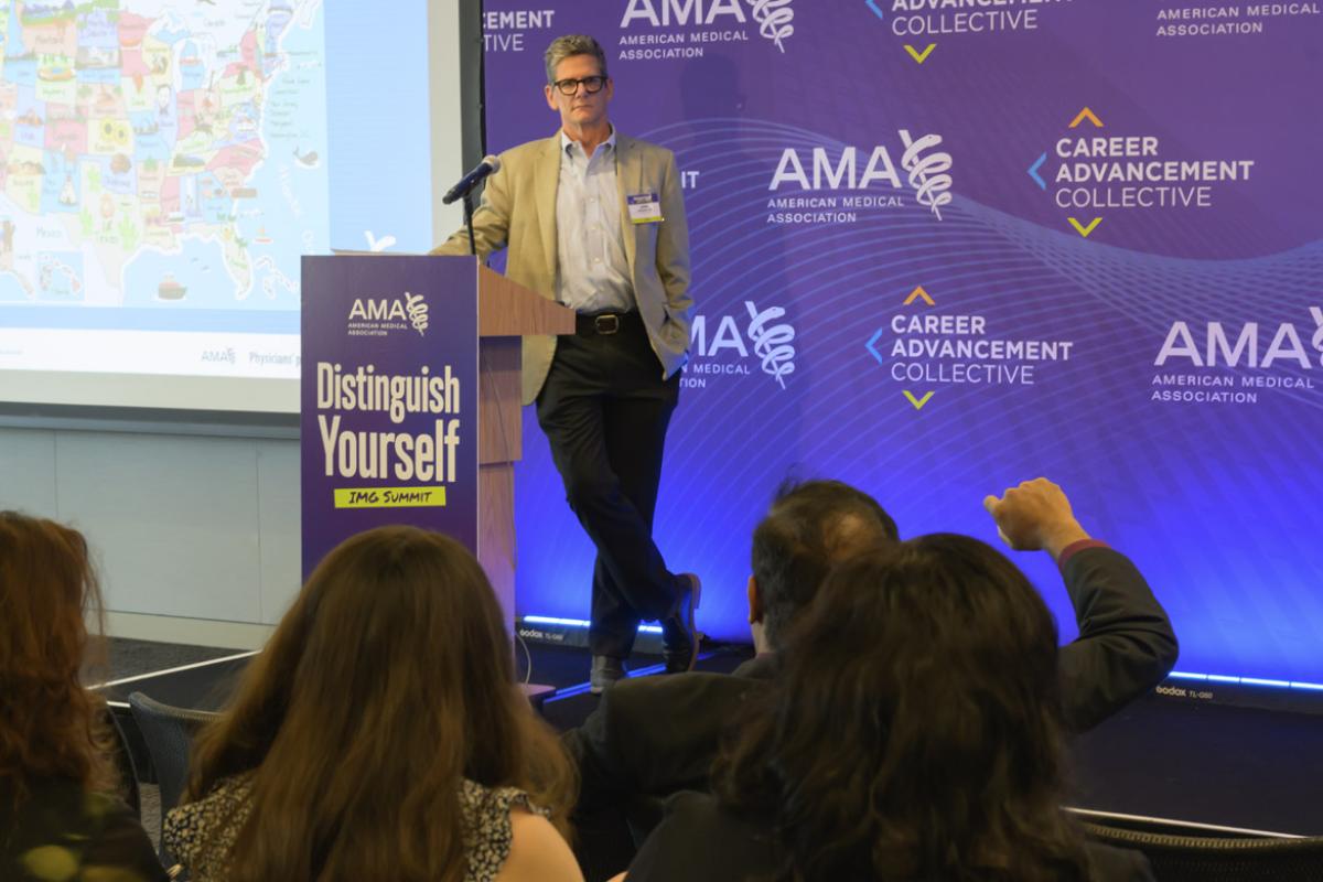 John Andrews, MD, during the AMA IMG Distinguish Yourself Summit