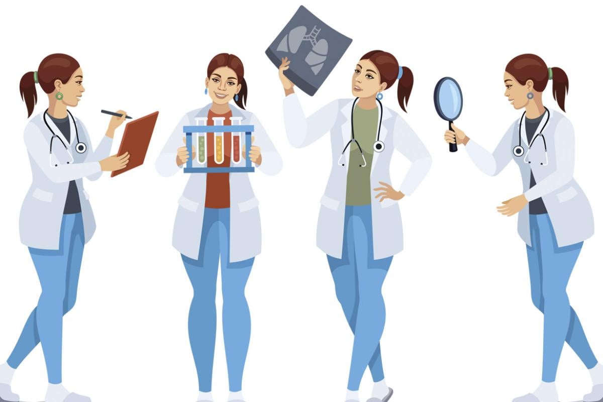 Doctor in various poses and gestures