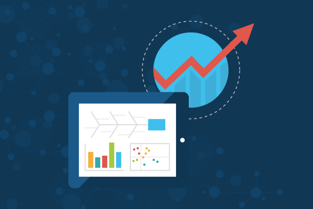 Illustration of charts blue