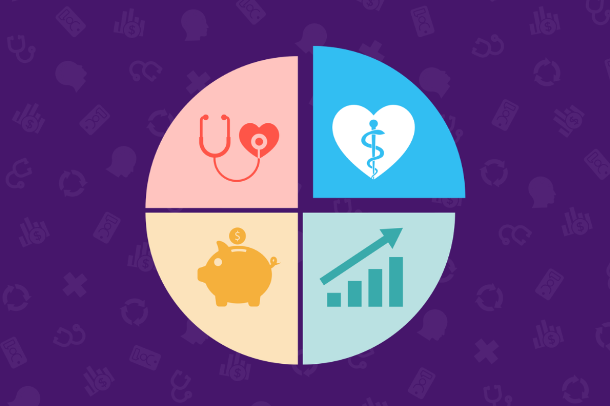 Illustration of medical and money symbols