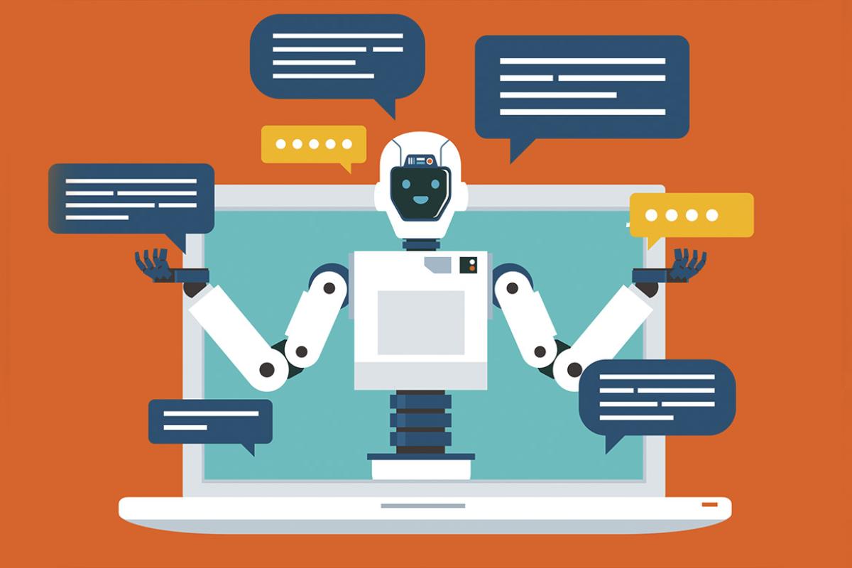 AI robot in a laptop