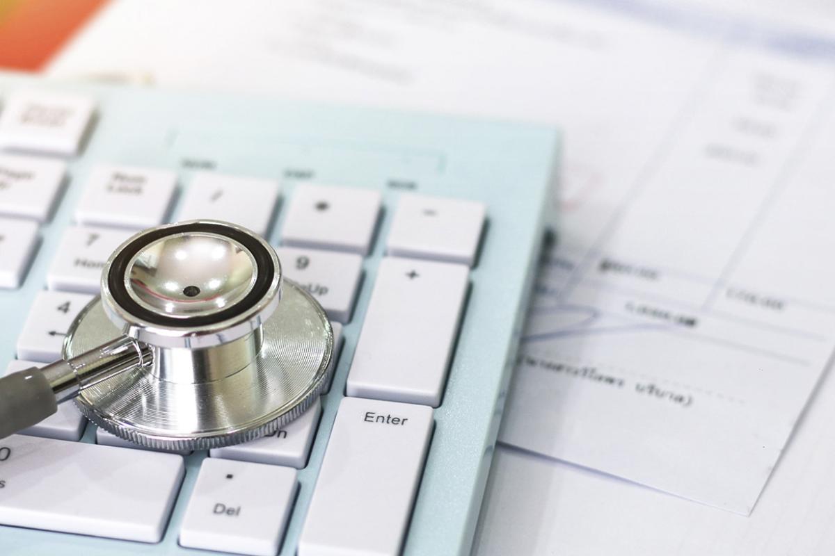 Stethoscope on keyboard