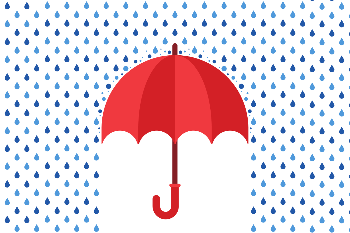 Umbrella in rain