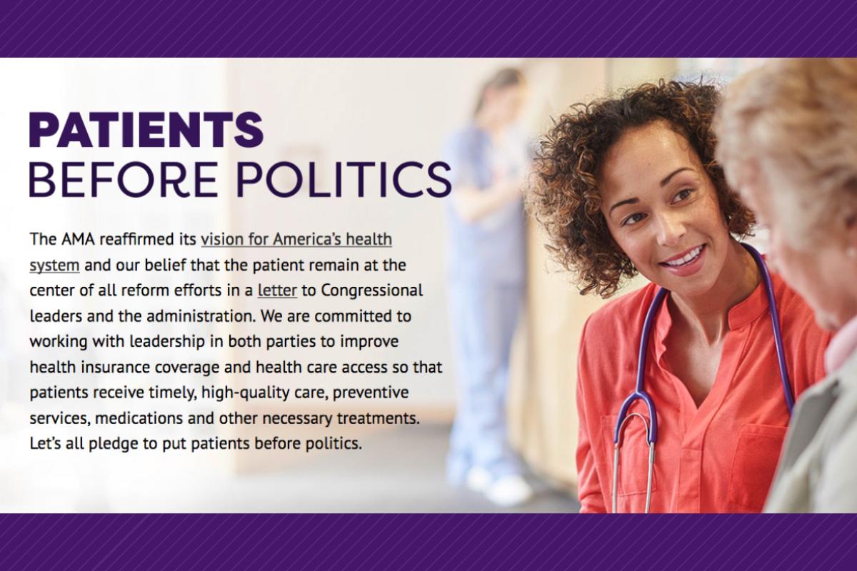 Screen capture from Patientsbeforepolitics.org