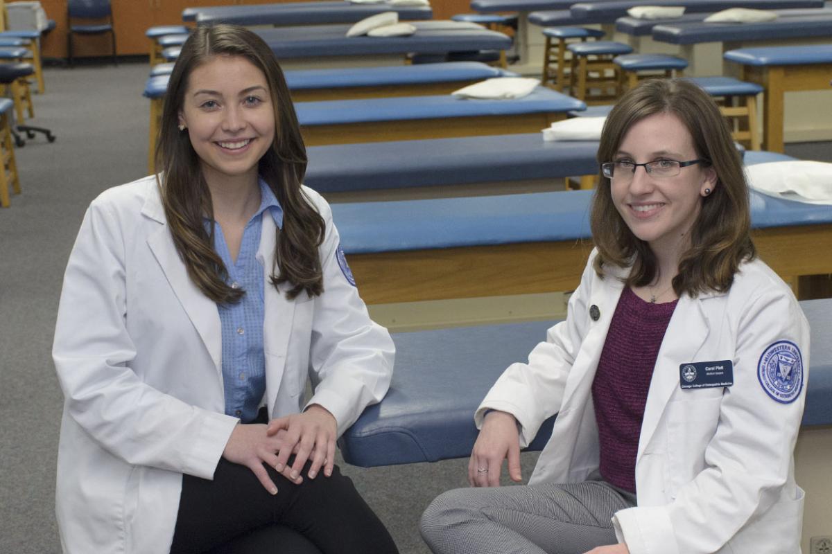 Nicole Paprocki and Carol Platt, second-year medical students.
