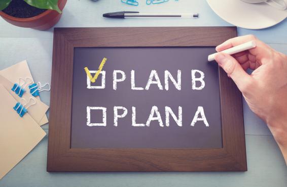 Chalk board with Plan B selected