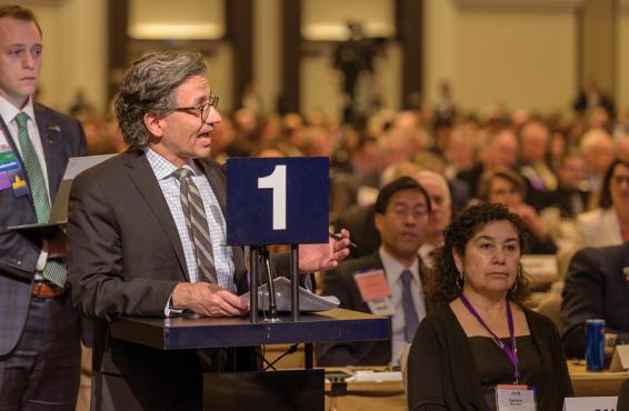 AMA member speaking during 2019 Interim HOD Meeting