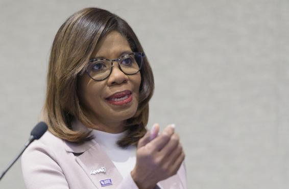 AMA President Patrice A. Harris, MD, MA, at the 2019 AMA Interim Meeting