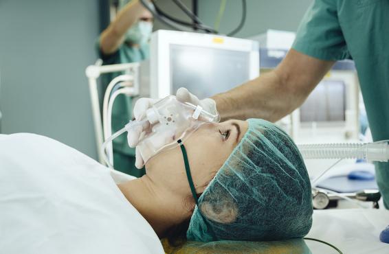Patient receiving anesthesia