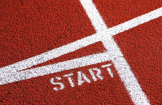 Start line on running track