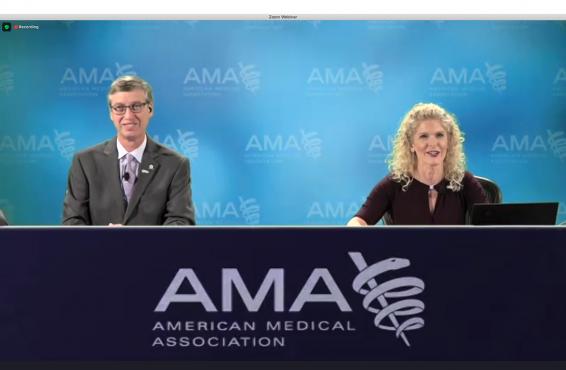 ideo screenshot of Monday June 14 Special Meeting of the HOD with HOD Speaker Bruce Scott and Vice Speaker Lisa Bohman Egbert.