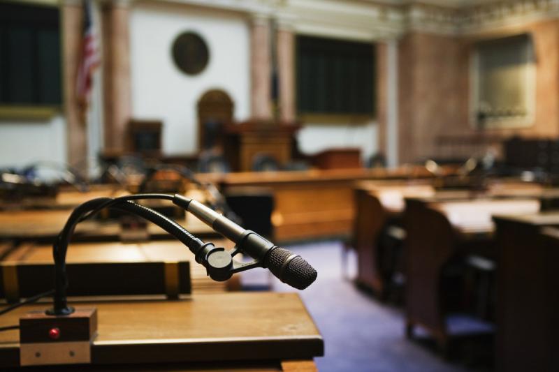 Microphones in a courtroom