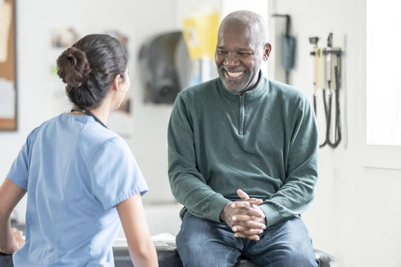 Smiling patient in a doctor's appointment