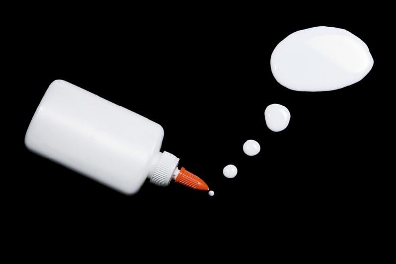 Glue creating a speech bubble
